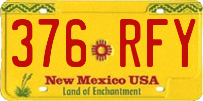 NM license plate 376RFY