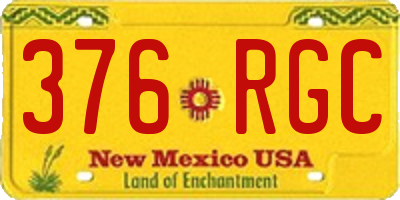 NM license plate 376RGC