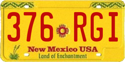NM license plate 376RGI
