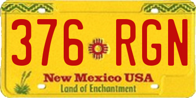 NM license plate 376RGN