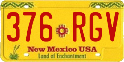 NM license plate 376RGV