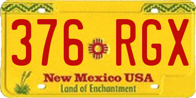 NM license plate 376RGX