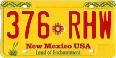 NM license plate 376RHW