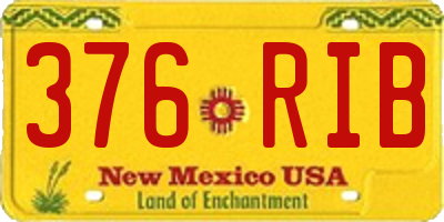 NM license plate 376RIB