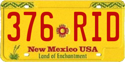 NM license plate 376RID