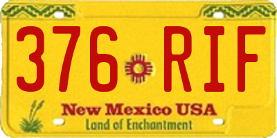 NM license plate 376RIF