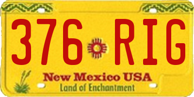 NM license plate 376RIG