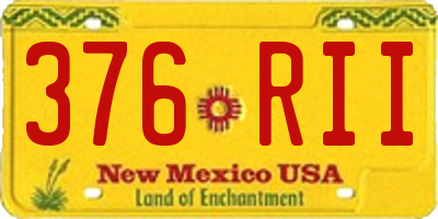 NM license plate 376RII