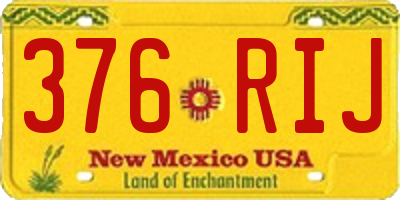 NM license plate 376RIJ