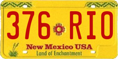 NM license plate 376RIO