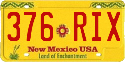 NM license plate 376RIX