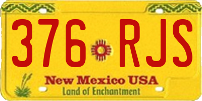 NM license plate 376RJS