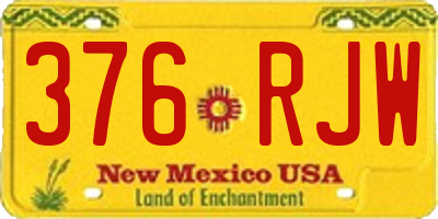 NM license plate 376RJW