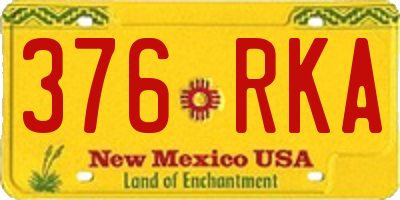 NM license plate 376RKA