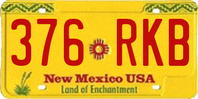 NM license plate 376RKB