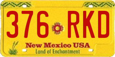 NM license plate 376RKD