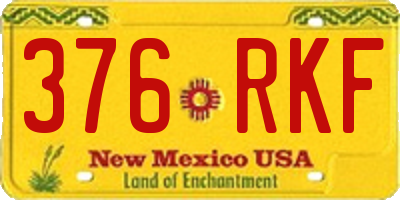 NM license plate 376RKF