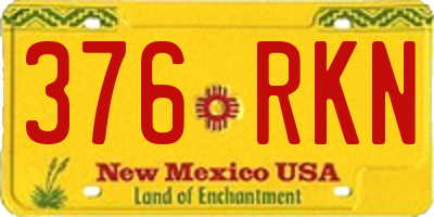 NM license plate 376RKN
