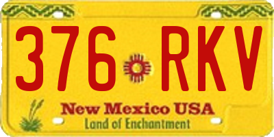 NM license plate 376RKV