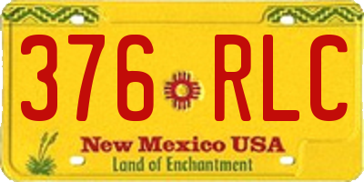 NM license plate 376RLC