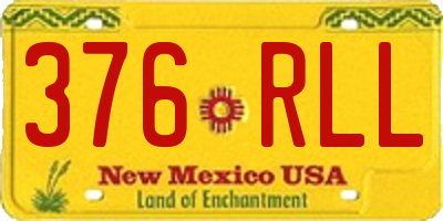 NM license plate 376RLL