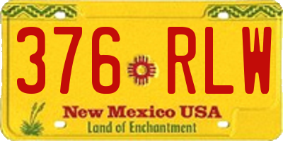 NM license plate 376RLW