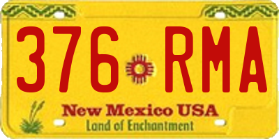 NM license plate 376RMA