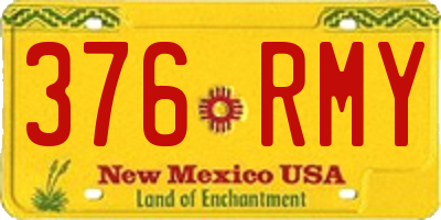 NM license plate 376RMY