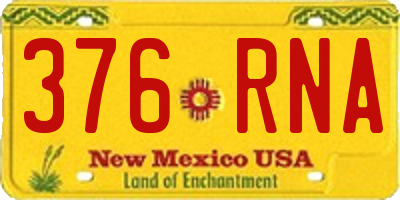 NM license plate 376RNA