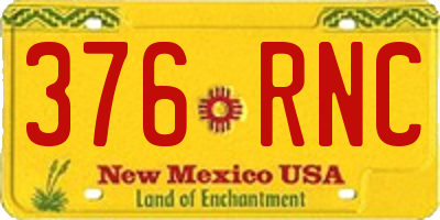 NM license plate 376RNC