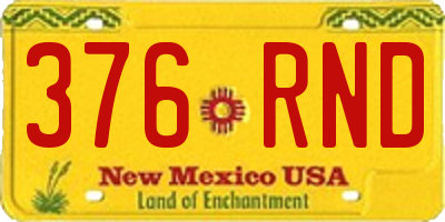 NM license plate 376RND