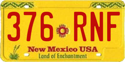 NM license plate 376RNF