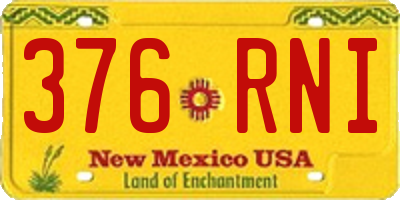 NM license plate 376RNI
