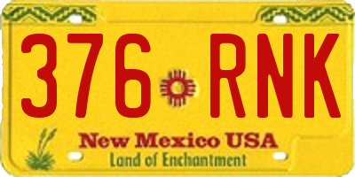 NM license plate 376RNK
