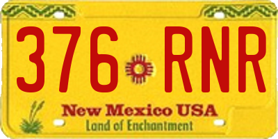 NM license plate 376RNR