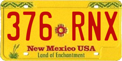 NM license plate 376RNX