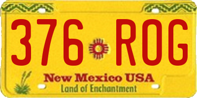 NM license plate 376ROG