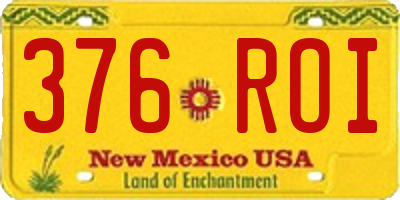 NM license plate 376ROI