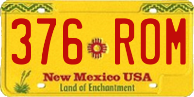 NM license plate 376ROM