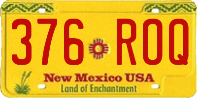 NM license plate 376ROQ