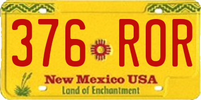 NM license plate 376ROR