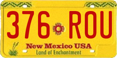 NM license plate 376ROU