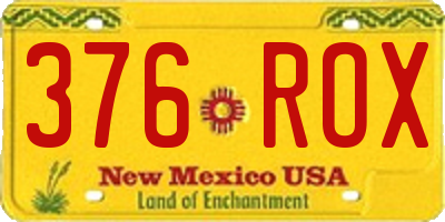 NM license plate 376ROX