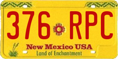NM license plate 376RPC
