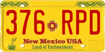 NM license plate 376RPD