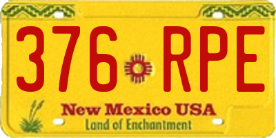 NM license plate 376RPE