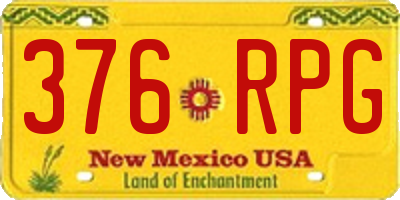 NM license plate 376RPG