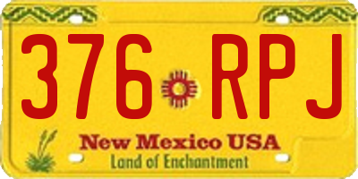 NM license plate 376RPJ