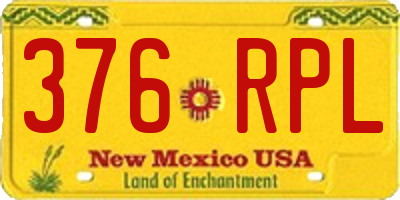 NM license plate 376RPL