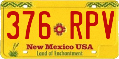 NM license plate 376RPV